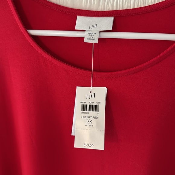J. Jill Side-Button Shift Dress | 2X | Cherry Red - Picture 3 of 9